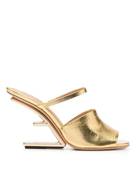 fendi high heel gold silver|Fendi heels authentic.